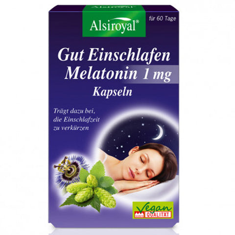 Alsiroyal Gut Einschlafen Melatonin 1 mg 60Kps