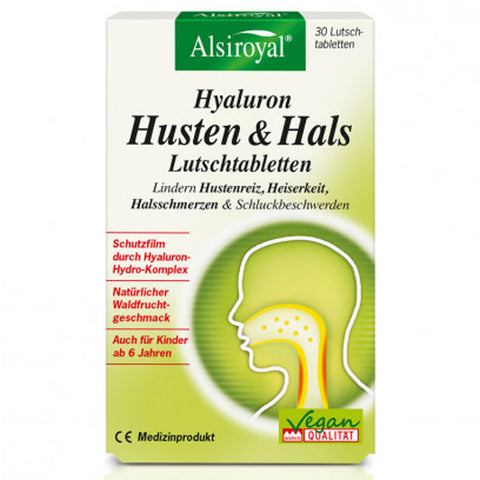 Alsiroyal Hyaluron Husten & Hals Lutschtabletten 30 St