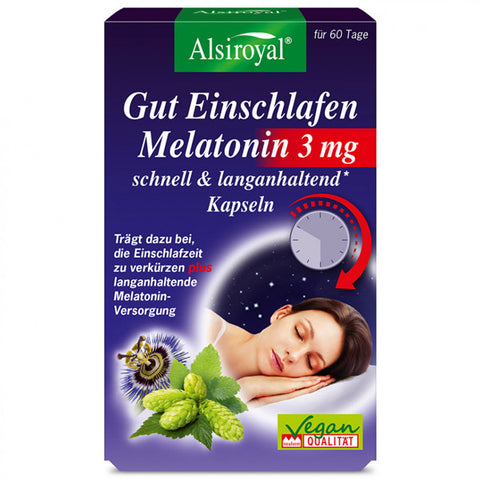 Alsiroyal Gut Einschlafen Melatonin 3 mg, 60 Kps.
