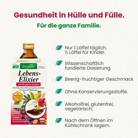Infobild des Alsiroyal Lebens-Elixier