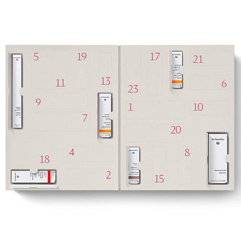 Produktbild des Dr. Hauschka Adventskalender "daily delight" von innen 