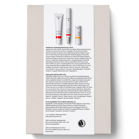 Produktbild Rückseite des Dr. Hauschka Geschenkset „gentle touch“