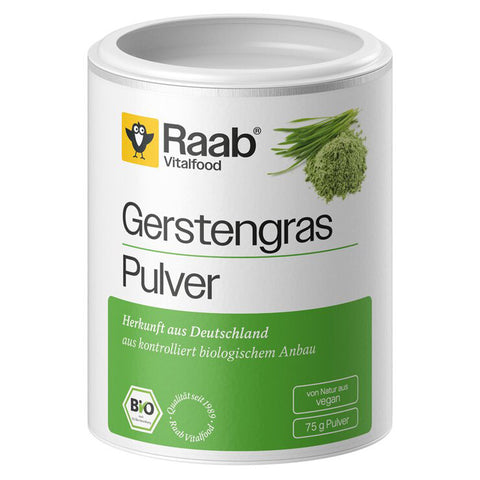 Raab Vitalfood Bio Gerstengras Pulver 75 g – Produktabbildung