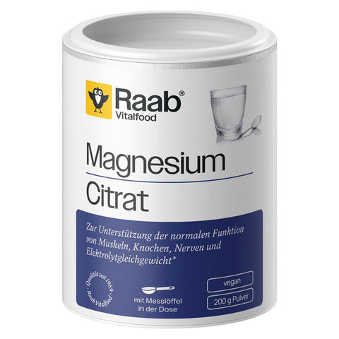 Raab Vitalfood Magnesiumcitrat Pulver 200 g – Produktabbildung