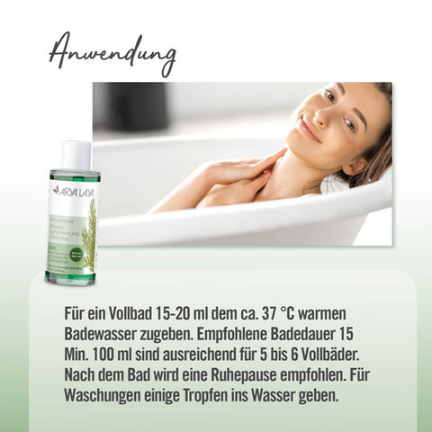 Beschreibungsbild der Anwendungen des Arya Laya Heilkräuterbad Fichte 2