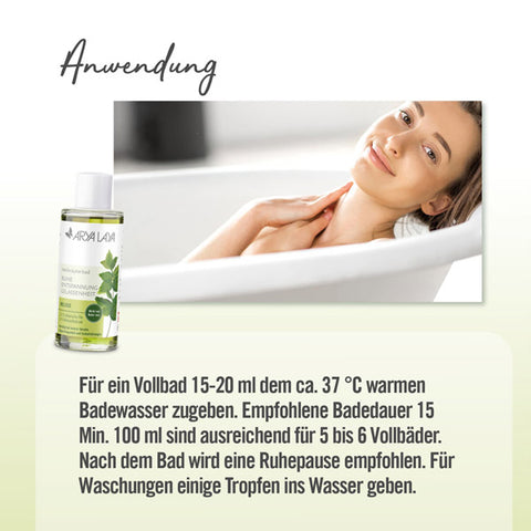 Beschreibungsbild der Anwendungen des Arya Laya Heilkräuterbad Melisse 2
